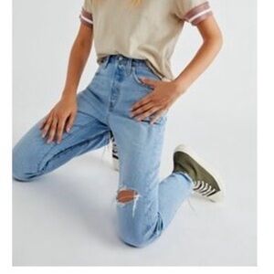 Free People Levi's 501 Light Blue Skinny Jeans